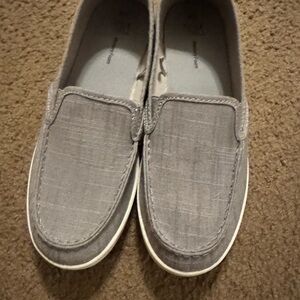 Time and Tru Women's Gray Canvas Slip-On Sneakers